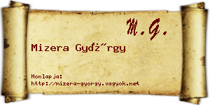 Mizera György névjegykártya